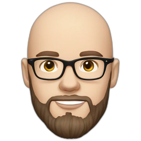 nicholas hoult bald with beard and glasses emoji