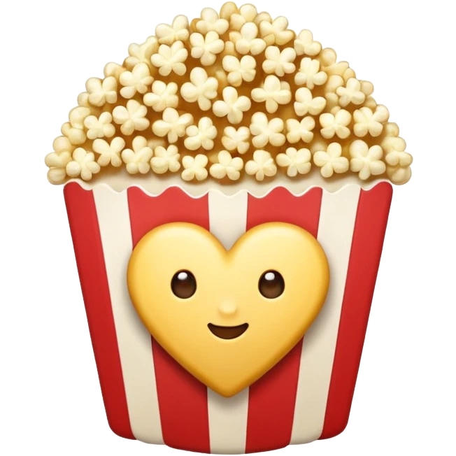 popcorn themed heart emoji