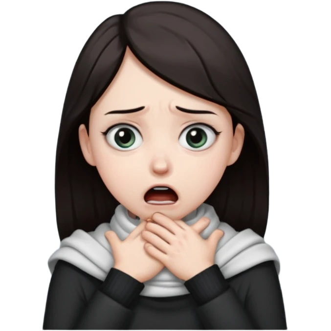 pretending to strangle your own neck emoji