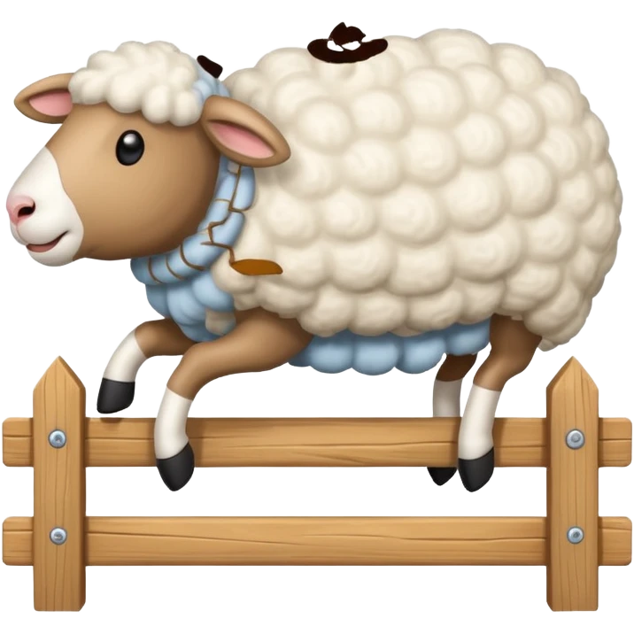 sheep jumping fence emoji