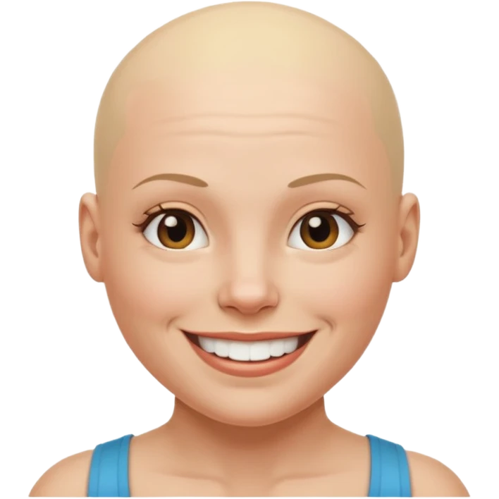 Bald muscle head with a blond beauty emoji