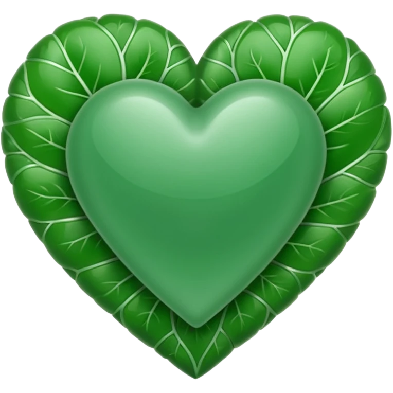 green heart with a leaf pattern emoji
