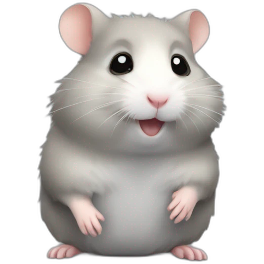 Hamster gris fait coeur emoji