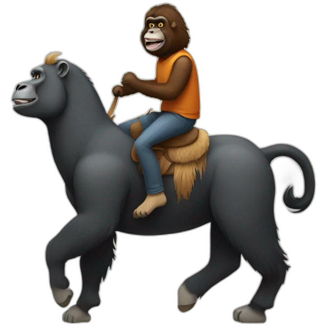 Gorilla riding a Llama emoji