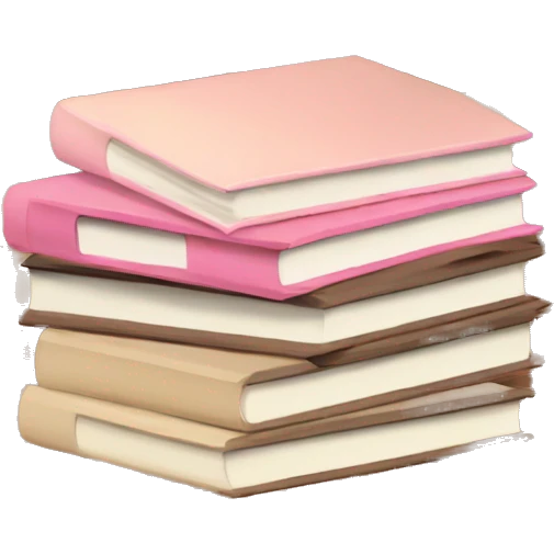 stack of brown, cream, and pink books emoji
