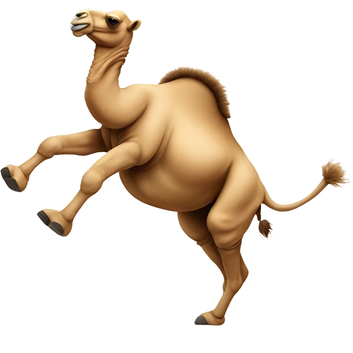Camel doing backflip emoji