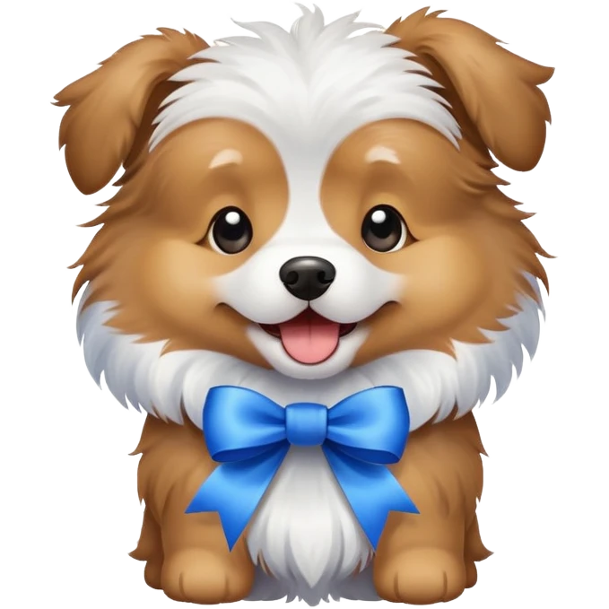 Perro con lazo azuo emoji