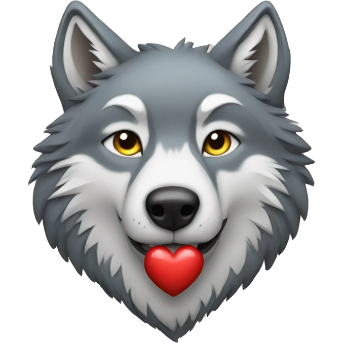 wolf with heart emoji