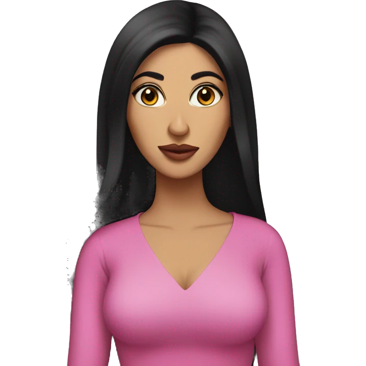 middle eastern woman with long black hair and pink lips  emoji