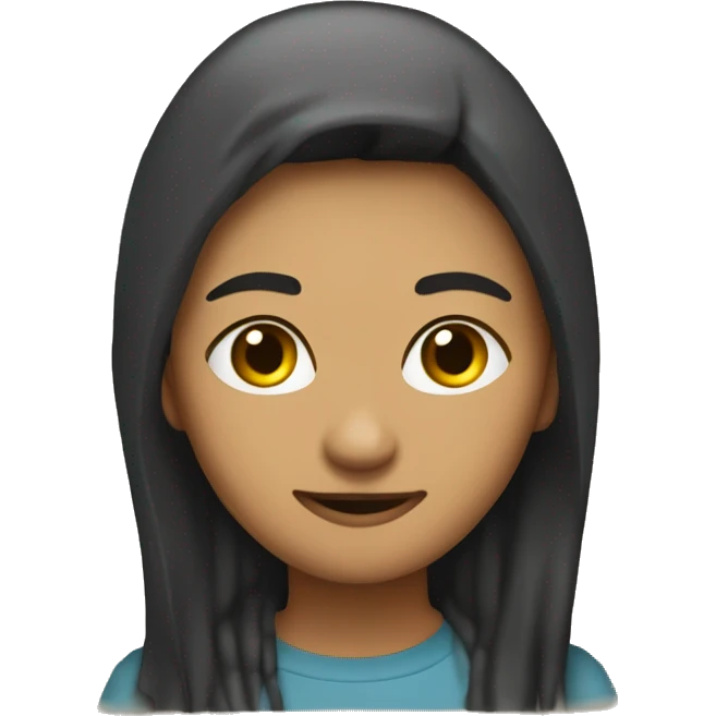 Девочка с смуглой кожей и с черными волосами  emoji