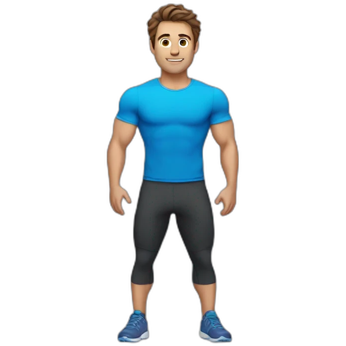 Man with brown hair and do fitness  emoji