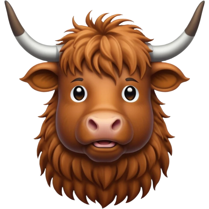  line art highland cow emoji