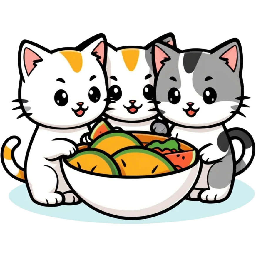 Kittens eating  Toco  emoji
