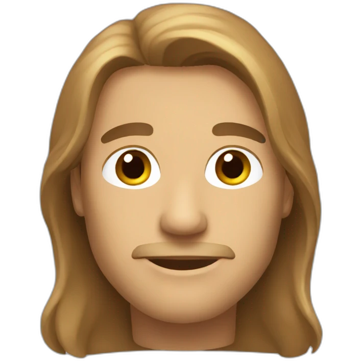 man with long brown hair emoji