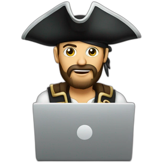 pirate on computer emoji