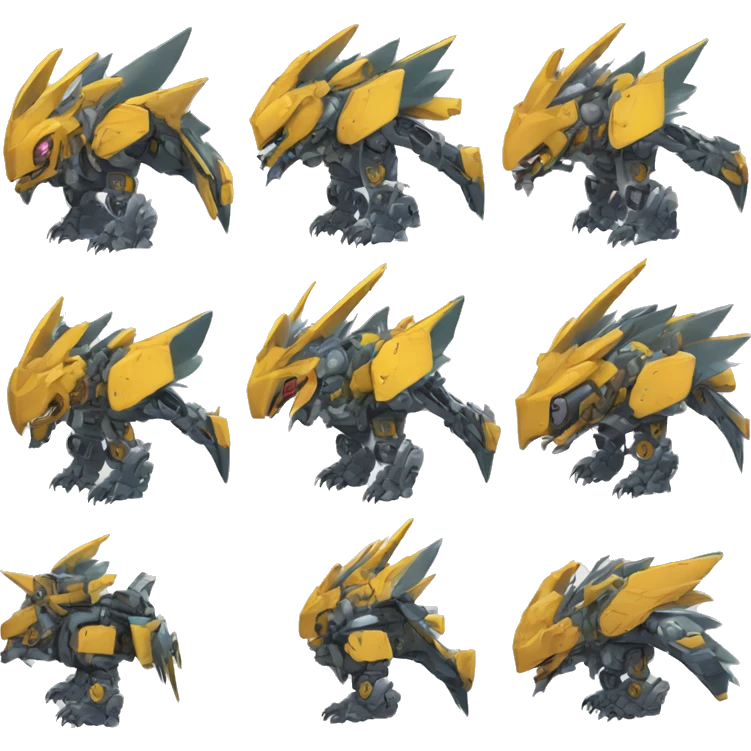Spiky Medabot-Raptor-Dragon-Mecha emoji