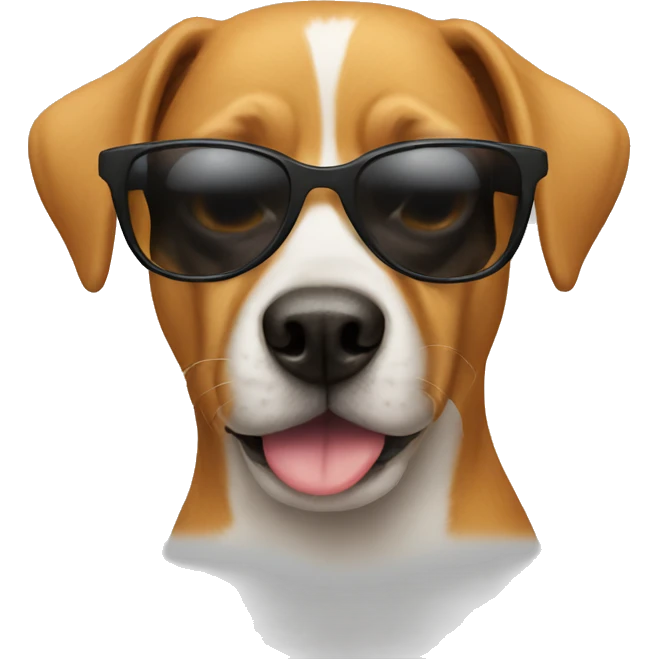 Dog wearing sunglasses emoji