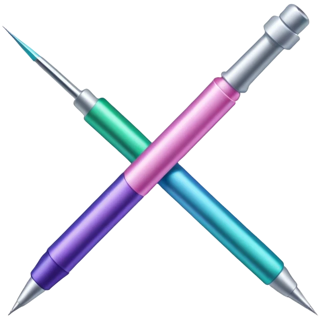 Light pink, green, blue and purple thread and needle  emoji