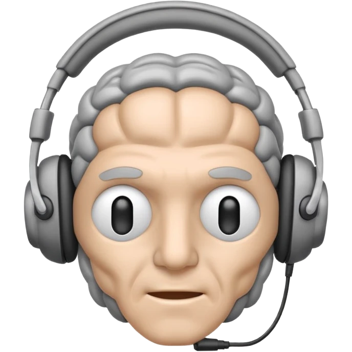 Brain with headphone  emoji