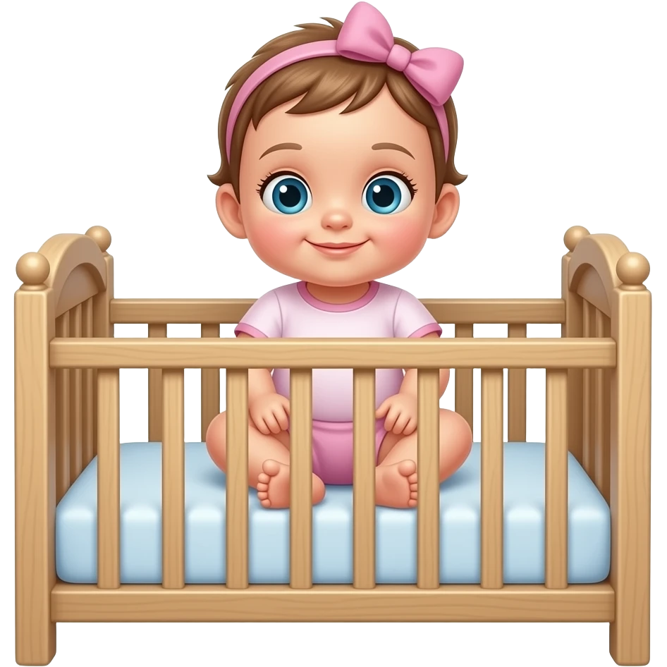 Quiero una niña bebe de cuerpo entero metida en la cuna emoji