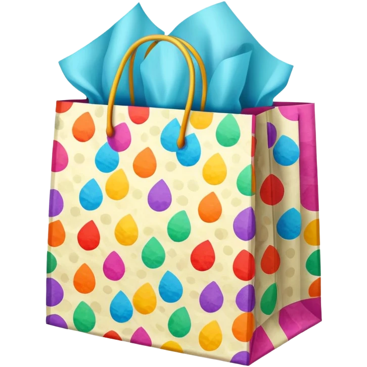 Gift bag with tissue paper emoji