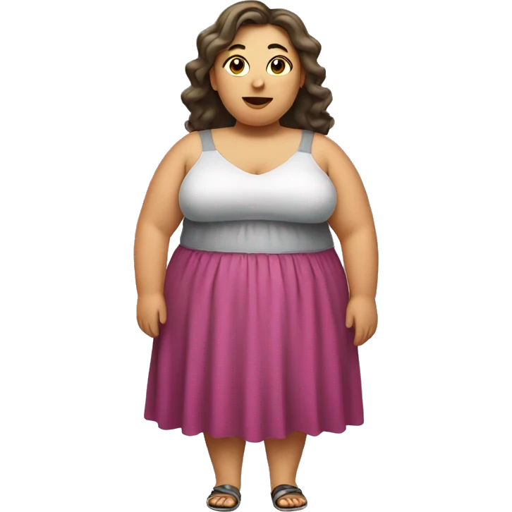 fat girl in small dress emoji