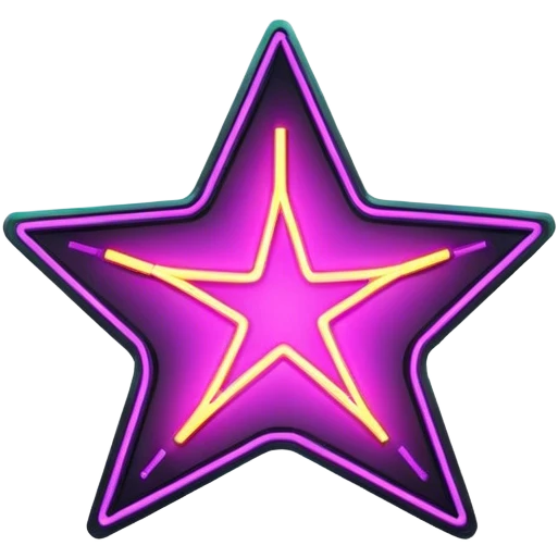 neon cyberpunk style star emoji