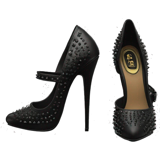 Black sting rivet court heels emoji