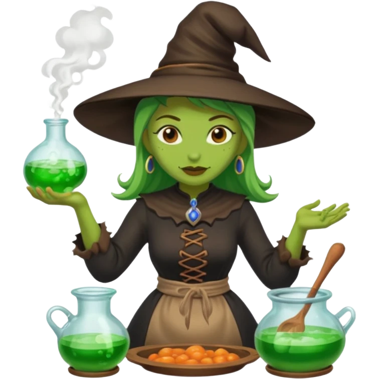 green witch cooking potion emoji