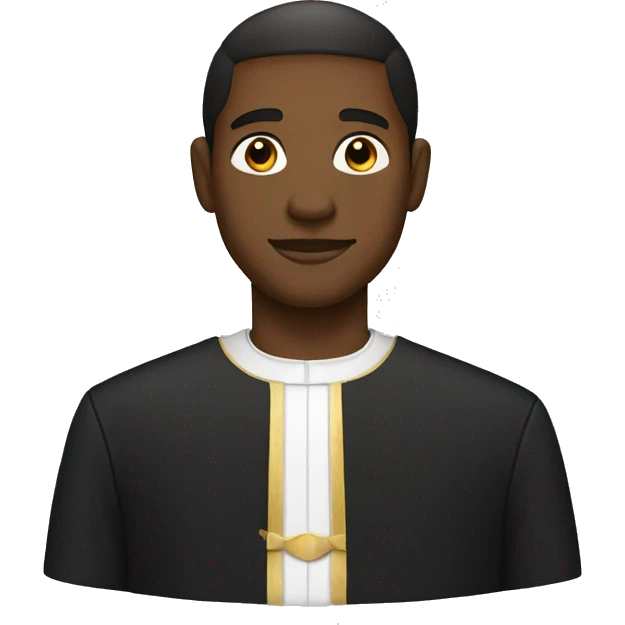 Black man wearing clerical clothing emoji