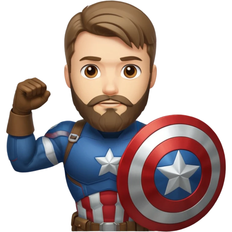 captain america bearded holding shield emoji