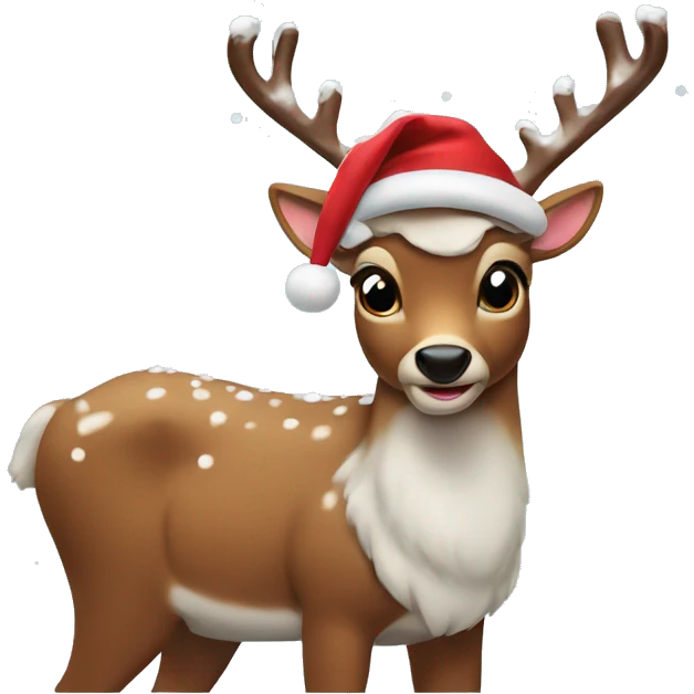 rudolph with an hat an snow emoji