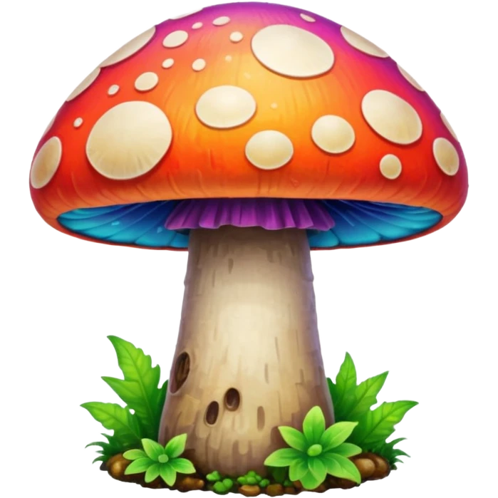 psychodelic mushroom single simple colorful emoji