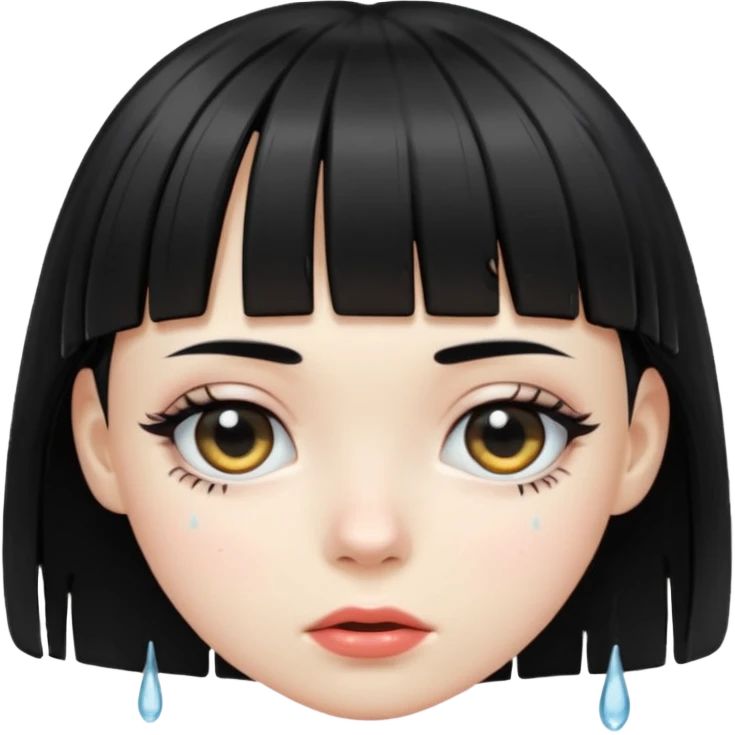 Zunbi na chuva cabelo de franjinha emoji