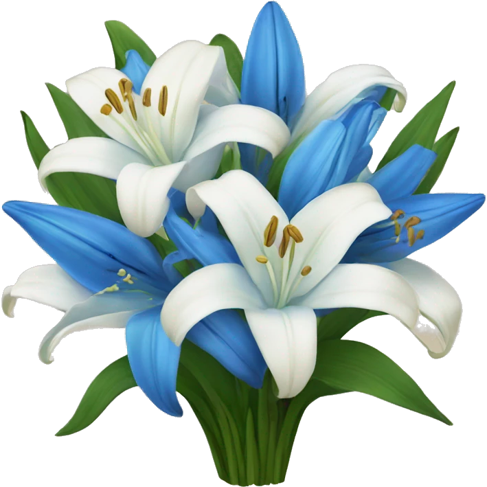 bouquet of white and blue lilies  emoji