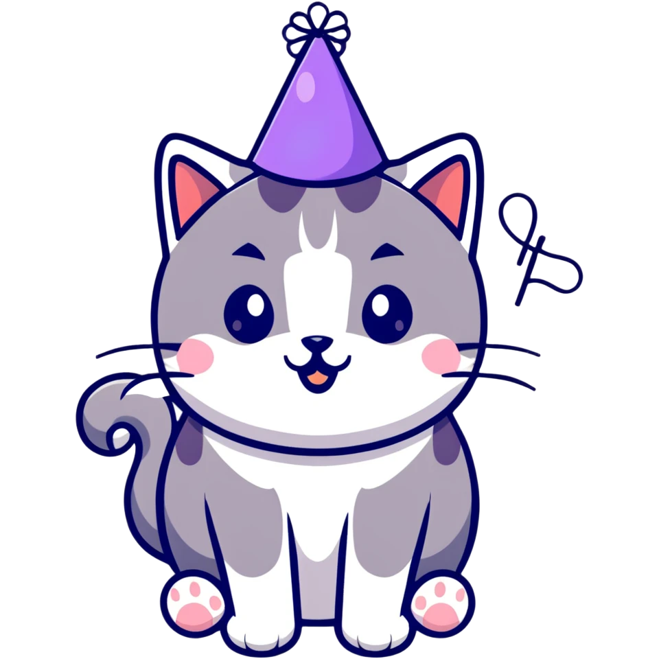 party cat with confetti emoji