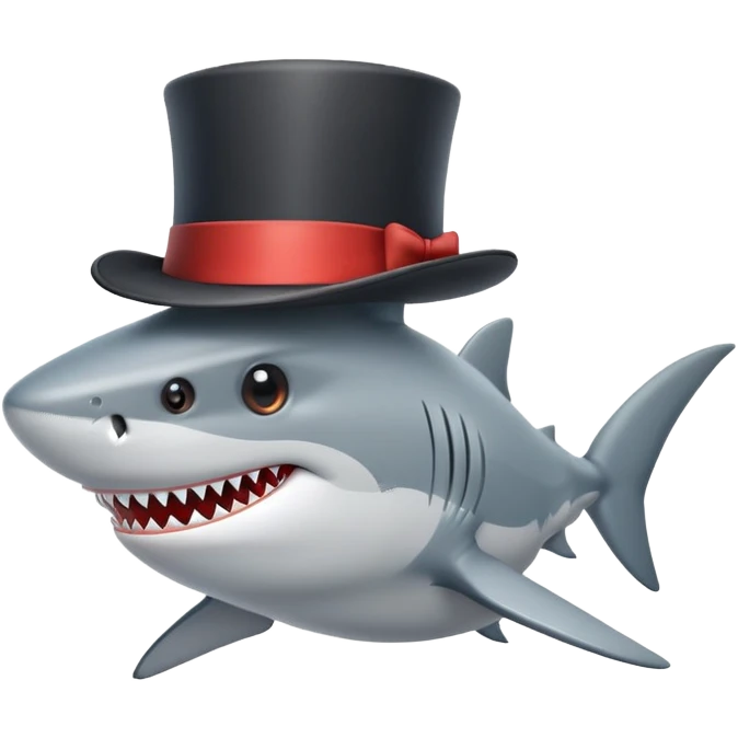 Shark with a top hat emoji