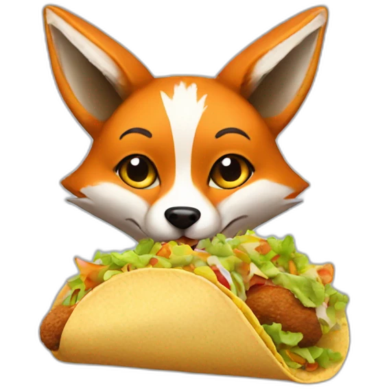 A fox eating tacos  emoji