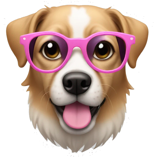 dog wearing pink glases emoji