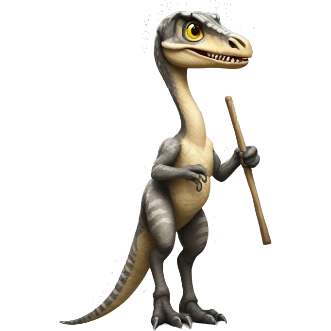 velociraptor holding a pole emoji