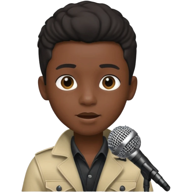 boy singer black person emoji