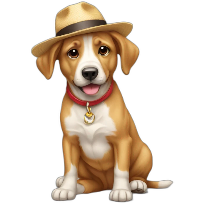 Cachorro com boné emoji