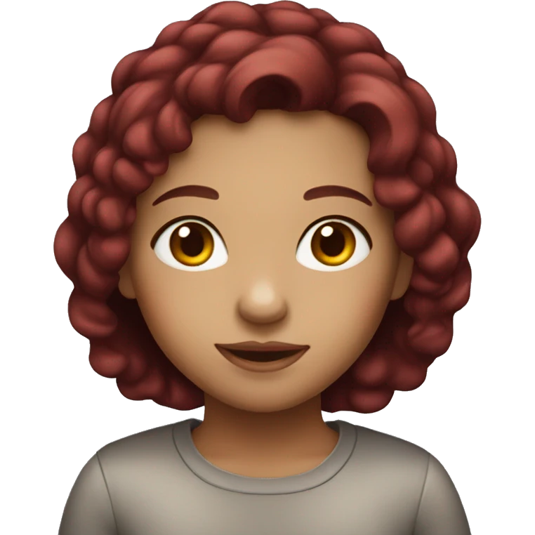 girl with burgundy hair and brown eyes emoji