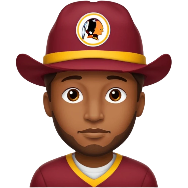 Washington Redskins hat on a man emoji emoji
