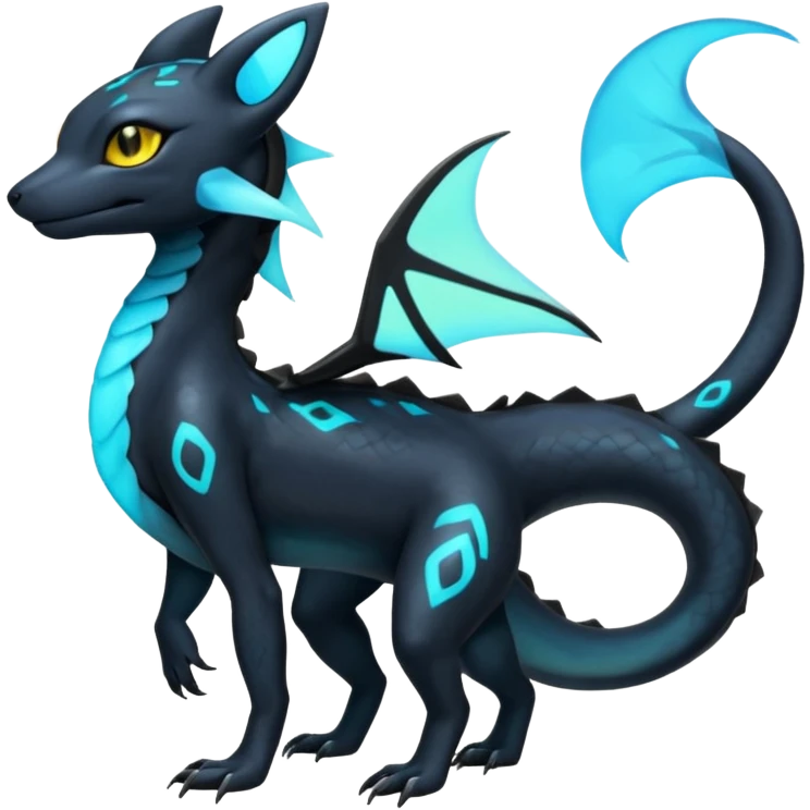 L Scaley Exotic Salandit-Aurorus-Umbreon-Fakémon-hybrid-creature (full body), 4 legs emoji