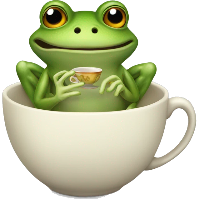 frog holding a teacup emoji