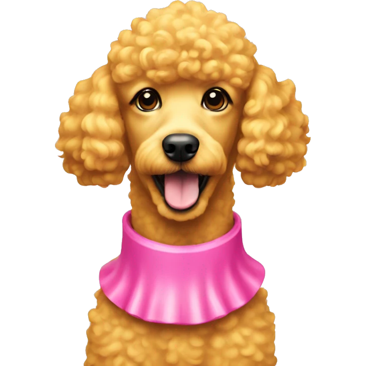 Yellow poodle with pink collar emoji