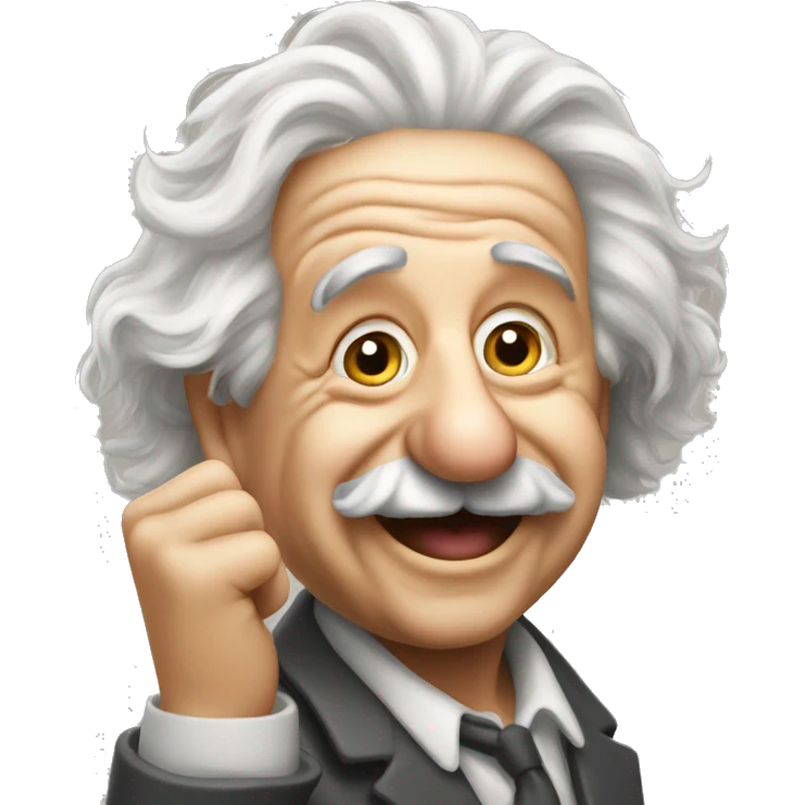 albert einstein vawes hand smiling emoji