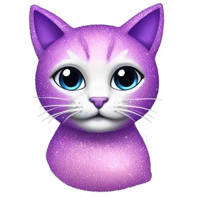 Pink and purple sparkly cat emoji