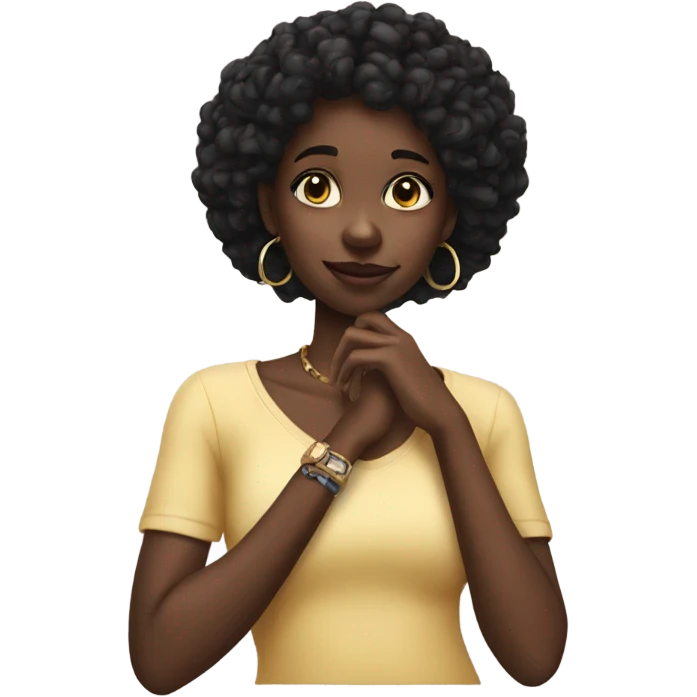 black girl with noes ring emoji